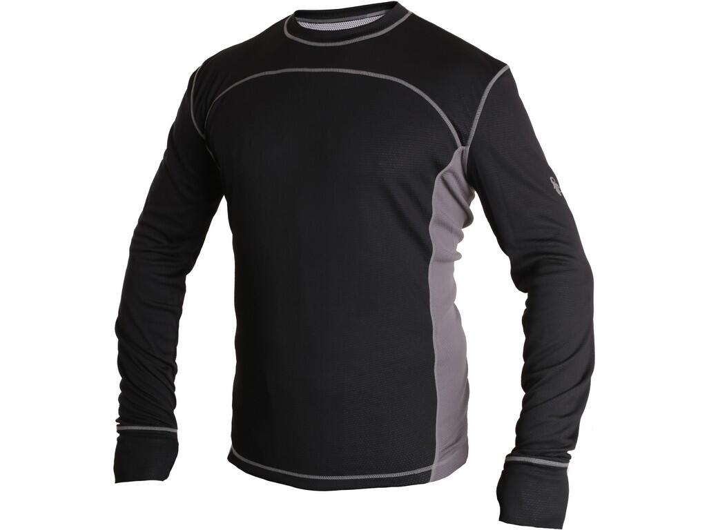 Funkčné pánske tričko CXS COOLDRY s dlhým rukávom - čiernošedé