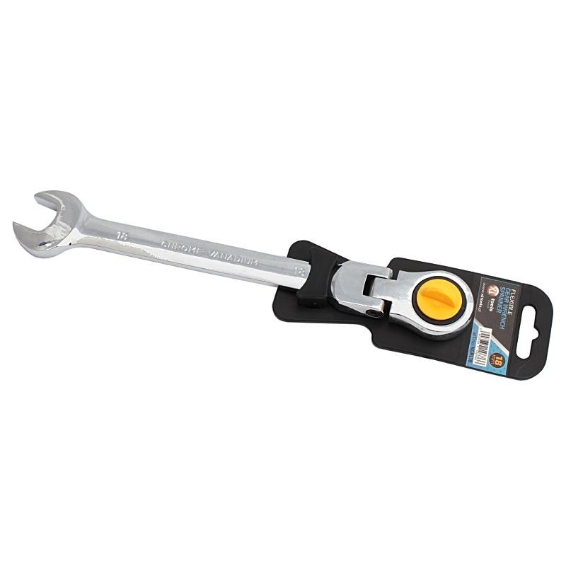 Račňový kľúč očkoplochý s kĺbom (18mm), CrV