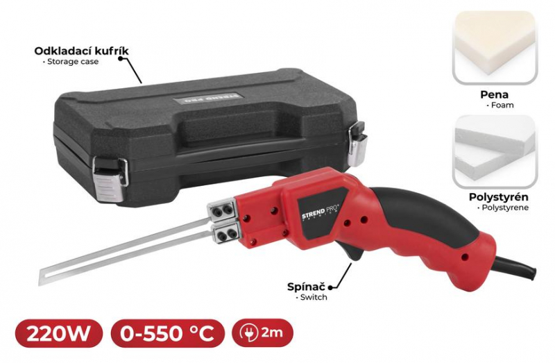 Rezač na polystyrén Strend Pro GW8005 v kufri, 150W