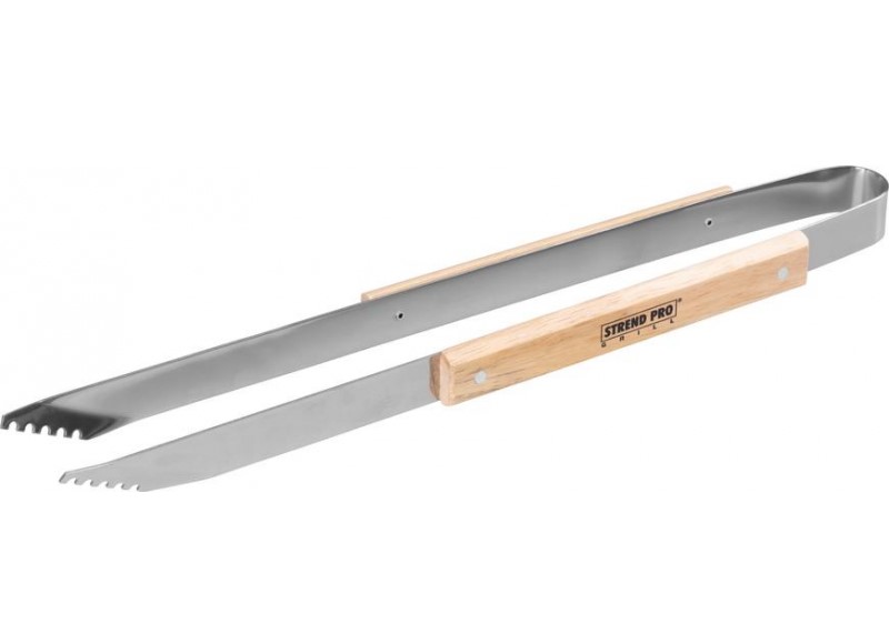 Kliešte Strend Pro pre gril, nerezové s drevenou rúčkou, 45cm