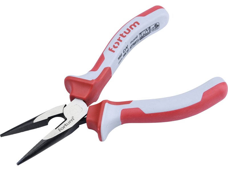 Pologuľaté kliešte Fortum, priame - 160mm