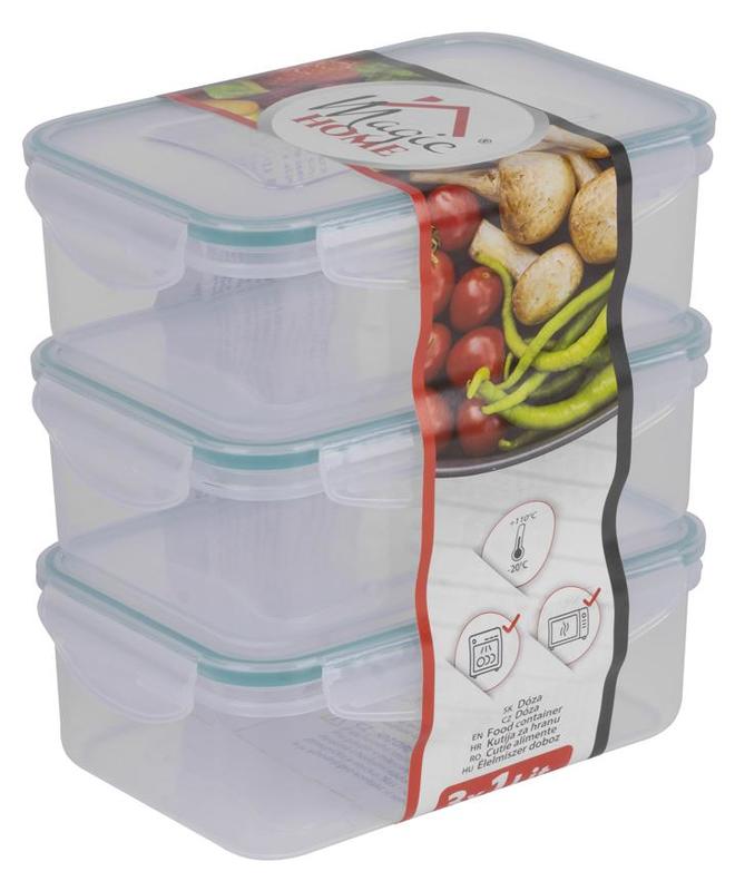 Sada obdĺžnikových dóz MagicHome Lunchbox E810x3 - 1 lit. (3ks)