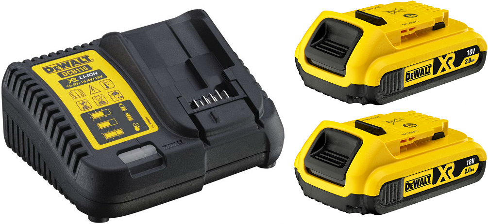Sada DeWalt DCB115D2 - nabíjačka + 2x 2,0Ah akumulátor