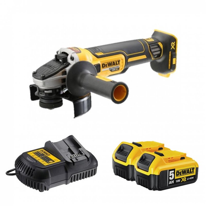 Uhlová brúska DeWalt DCG405P2, 125mm 2x5,0Ah