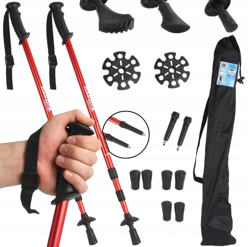 Turistické teleskopické palice DAKOTA s príslušenstvom (64-35cm)