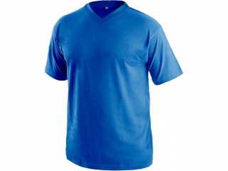 Tričko s krátkym rukávom CXS DALTON, výstrih do V - čierne