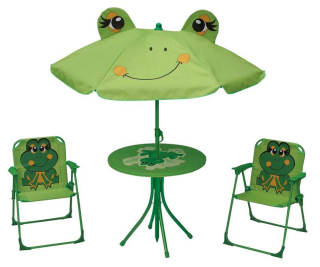 Set LEQ MELISENDA Rana - žaba (slnečník, stôl + stoličky)