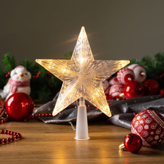 Hviezda MagicHome Vianoce, 10 LED - zlatá, 2xAA