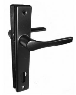 Kľučka hliníková, štít Fe, 90mm - čierna