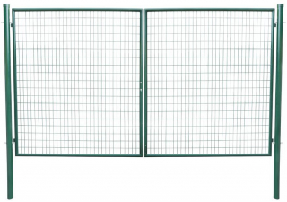 Brána Strend Pro METALTEC DUO, 3580/1750/100x50 mm, zelená, dvojkrídlová, záhradná, ZN+PVC, RAL6005